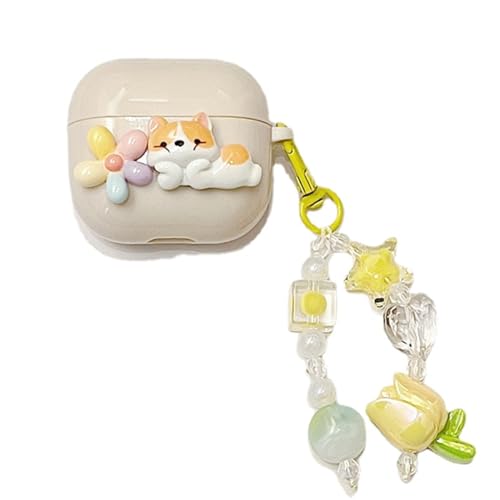 eglixu Kompatibel mit Huawei Freebuds SE 2 Kopfhörer-Abdeckung, niedliches Cartoon-Design, Shiba-Inu-Design, Headset-Schutzhülle mit schönem Schlüsselanhänger von eglixu