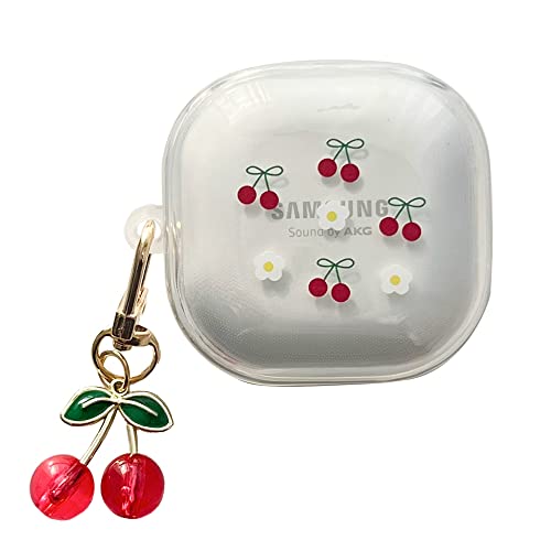 eglixu Kompatibel mit Samsung Galaxy Bud 2 Pro, Cartoon-Kirsch-Muster, Schutzhülle mit Schlüsselanhänger, entworfen für Samsung Galaxy Buds 2/Live/Pro Ladehülle (02) von eglixu