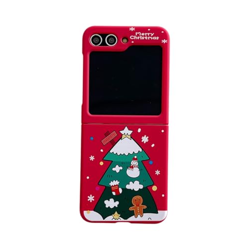 eglixu Kompatibel mit Samsung Galaxy Z Flip 5 Slim Schutzhüllen mit Handgelenkarmband Ganzkörper Weihnachtsstil Handyhülle für Mädchen Frauen (ohne Kette-A) von eglixu