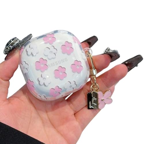 eglixu Kopfhörer-Schutzhülle für Samsung Galaxy Buds FE/Buds 2 Pro/Buds 2/Buds Pro/Buds Live, niedliche Blume, TPU, transparent, mit Schlüsselanhänger, Rosa eglixu Kopfhörer-Schutzhülle für Samsung Galaxy Buds FE/Buds 2 Pro/Buds 2/Buds Pro/Buds Live, niedliche Blume, TPU, transparent, mit Schlüsselanhänger, Rosa von eglixu