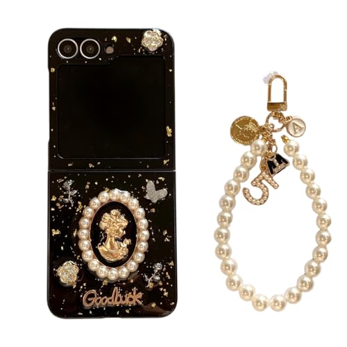 eglixu Niedliche Schutzhülle für Samsung Galaxy Z Flip 5/6, leichtes luxuriöses 3D-Diamant-Design, Galaxy Z Flip6, faltbare Handyhülle mit Perlen-Handgelenkkette für Mädchen (Z Flip 5, mit Kette) eglixu Niedliche Schutzhülle für Samsung Galaxy Z Flip 5/6, leichtes luxuriöses 3D-Diamant-Design, Galaxy Z Flip6, faltbare Handyhülle mit Perlen-Handgelenkkette für Mädchen (Z Flip 5, mit Kette) von eglixu