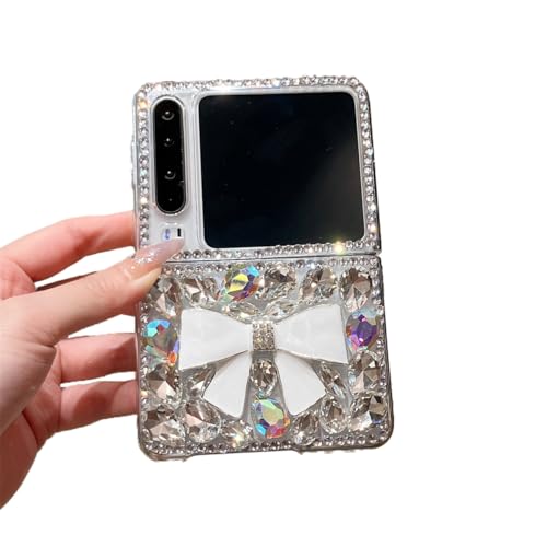 eglixu Schutzhülle für Huawei Pura X, niedlicher Diamant-Schmetterling, Schleife, Perle, luxuriös, langlebig, rutschfest, Anti-Fingerabdruck, Handyhülle für Damen, Mädchen, Damen (Schleife) von eglixu