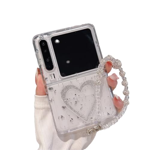 eglixu Schutzhülle für Huawei Pura X, niedliches Cartoon-Design, transparent, 3D-Schleife, Planet, silberfarben, glänzend, Liebe, mit Kette, stoßfeste Handyhülle (Liebe) von eglixu