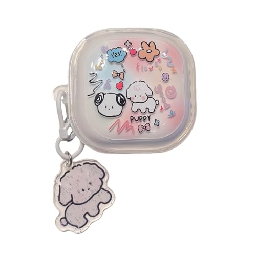 eglixu Schutzhülle für Samsung Galaxy Buds FE/2 Pro/Pro/Live/Bud 2, transparente Blumen- und Schmetterlings-Ohrhörer-Hülle mit Schlüsselanhänger, niedliches Ohrhörer-Zubehör für Mädchen und Jungen von eglixu