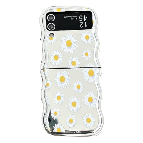eglixu Schutzhülle für Samsung Galaxy Z Flip 3/Z Flip 4, schönes Blumendesign, Handy-Schutzhülle (Z Flip 3, Weiß) von eglixu
