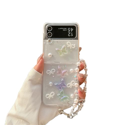 eglixu Schutzhülle für Samsung Galaxy Z Flip 4, niedliches Cartoon-3D-Design, schillernd, bunt, Schmetterlings-Perlen, für Mädchen und Damen eglixu Schutzhülle für Samsung Galaxy Z Flip 4, niedliches Cartoon-3D-Design, schillernd, bunt, Schmetterlings-Perlen, für Mädchen und Damen von eglixu