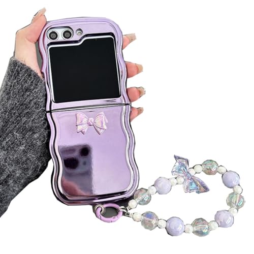 eglixu Schutzhülle für Samsung Galaxy Z Flip 5, mit niedlichem Cartoon-Design, mit Handgelenkkette, für Mädchen und Frauen (mit Seil-A) von eglixu
