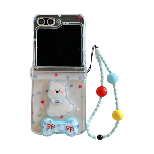 eglixu Schutzhülle für Samsung Galaxy Z Flip 5/6, niedliche Cartoon-Hunde, Welpen, transparente Handy-Schutzhülle für Galaxy Z Flip 6 mit Perlen-Handgelenkkette für Mädchen und Jungen (Z Flip 5, Welpe eglixu Schutzhülle für Samsung Galaxy Z Flip 5/6, niedliche Cartoon-Hunde, Welpen, transparente Handy-Schutzhülle für Galaxy Z Flip 6 mit Perlen-Handgelenkkette für Mädchen und Jungen (Z Flip 5, Welpe von eglixu