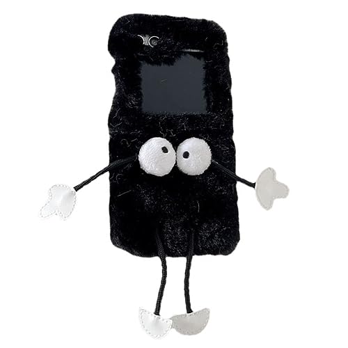 eglixu Schutzhülle für Samsung Galaxy Z Flip 5 (Version 2023), Cartoon-Design, niedlich, lustig, flauschig, weiche Schutzhülle für Galaxy Z Flip 5, Schwarz von eglixu