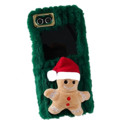 eglixu Schutzhülle für Samsung Galaxy Z Flip 5 (Version 2023), Cartoon-Weihnachtsbaum-Design, niedlich, lustig, flauschig, weiche Schutzhülle für Galaxy Z Flip 5, Grün von eglixu