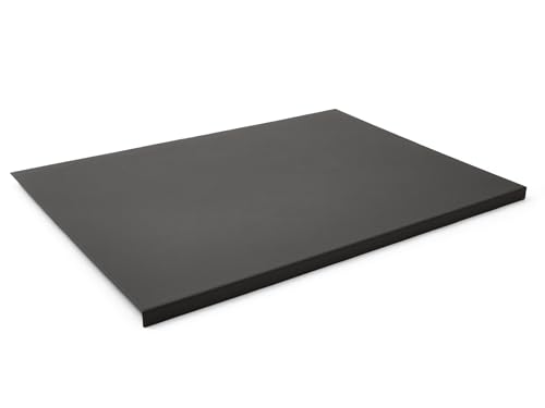 Eglooh - Adamantis - Gewinkelte Schreibtischunterlage echtem Leder Anthrazit Grau cm 70x50 - Modernes Design, Innenseele aus Stahl mit L-geformtem Vorderprofil und rutschfester Boden - Made in Italy von eglooh