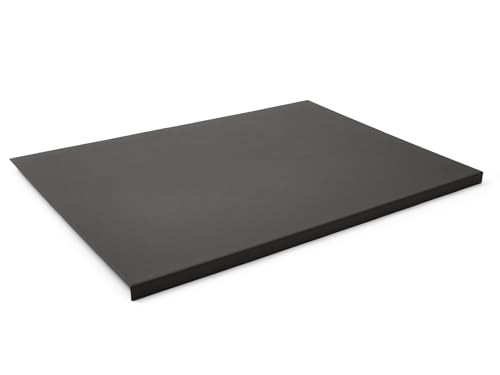 Eglooh - Adamantis - Gewinkelte Schreibtischunterlage echtem Leder Anthrazit Grau cm 90x60 - Modernes Design, Innenseele aus Stahl mit L-geformtem Vorderprofil und rutschfester Boden - Made in Italy von Eglooh