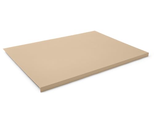 Eglooh - Adamantis - Gewinkelte Schreibtischunterlage echtem Leder Beige cm 90x60 - Modernes Design, Innenseele aus Stahl mit L-geformtem Vorderprofil und rutschfester Boden - Made in Italy von eglooh