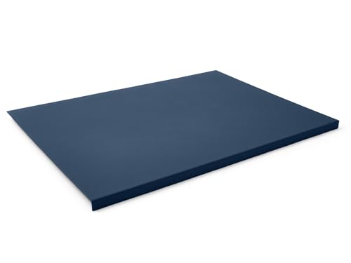 Eglooh - Adamantis - Gewinkelte Schreibtischunterlage echtem Leder Blau cm 70x50 - Modernes Design, Innenseele aus Stahl mit L-geformtem Vorderprofil und rutschfester Boden - Made in Italy von eglooh