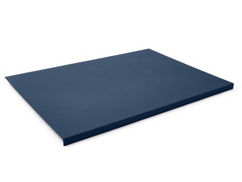 Eglooh - Adamantis - Gewinkelte Schreibtischunterlage echtem Leder Blau cm 90x60 - Modernes Design, Innenseele aus Stahl mit L-geformtem Vorderprofil und rutschfester Boden - Made in Italy von Eglooh