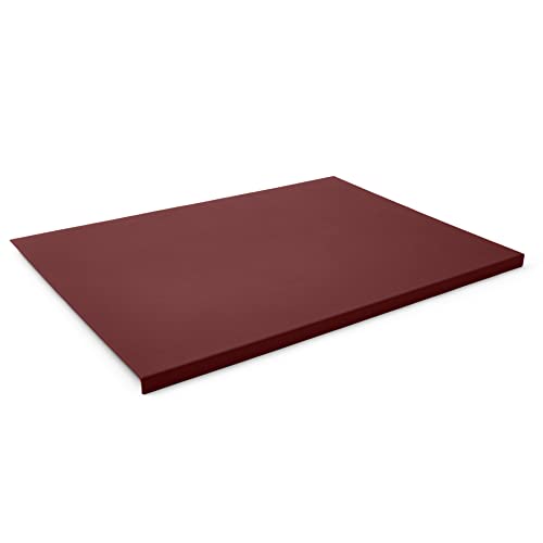 Eglooh - Adamantis - Gewinkelte Schreibtischunterlage echtem Leder Bordeaux Rot cm 90x60 - Modernes Design, Innenseele aus Stahl mit L-geformtem Vorderprofil und rutschfester Boden - Made in Italy von eglooh