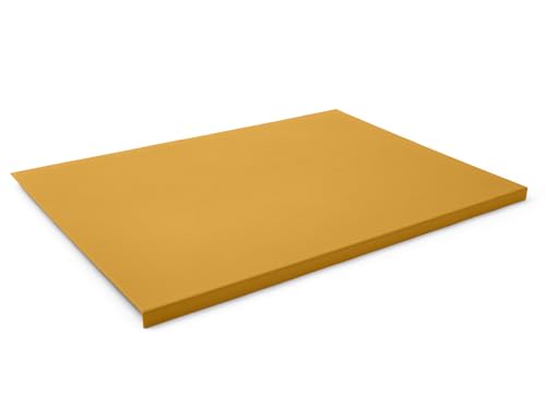 Eglooh - Adamantis - Gewinkelte Schreibtischunterlage echtem Leder Gelb cm 70x50 - Modernes Design, Innenseele aus Stahl mit L-geformtem Vorderprofil und rutschfester Boden - Made in Italy von Eglooh