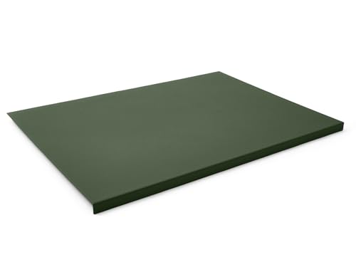 Eglooh - Adamantis - Gewinkelte Schreibtischunterlage echtem Leder Grün cm 70x50 - Modernes Design, Innenseele aus Stahl mit L-geformtem Vorderprofil und rutschfester Boden - Made in Italy von eglooh