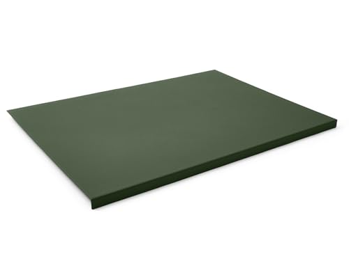 Eglooh - Adamantis - Gewinkelte Schreibtischunterlage echtem Leder Grün cm 70x50 - Modernes Design, Innenseele aus Stahl mit L-geformtem Vorderprofil und rutschfester Boden - Made in Italy von Eglooh