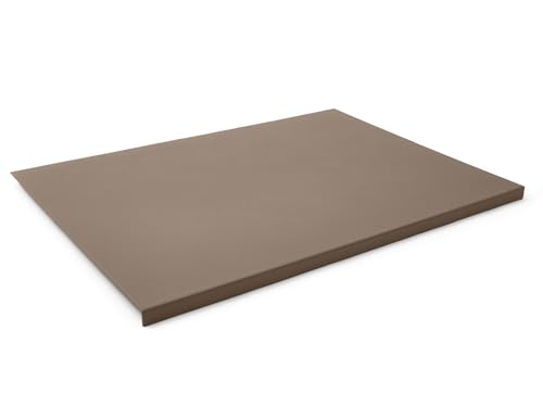 Eglooh - Adamantis - Gewinkelte Schreibtischunterlage echtem Leder Taupe Grau cm 70x50 - Modernes Design, Innenseele aus Stahl mit L-geformtem Vorderprofil und rutschfester Boden - Made in Italy von Eglooh