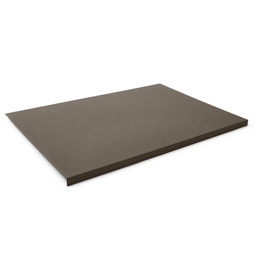 Eglooh - Calliope - Schreibtischunterlage Leder Taupe Grau mit Kantenschutz cm 50x35 - Gewinkelte Schreibunterlage mit Aufbau aus Stahl, handwerkliche Nähten und rutschfester Boden - Made in Italy von eglooh