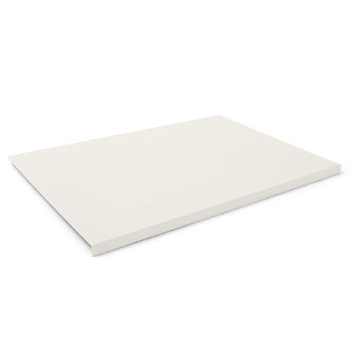 Eglooh - Calliope - Schreibtischunterlage Leder Weiß mit Kantenschutz cm 50x35 - Gewinkelte Schreibunterlage mit Aufbau aus Stahl, handwerkliche Nähten und rutschfester Boden - Made in Italy von eglooh