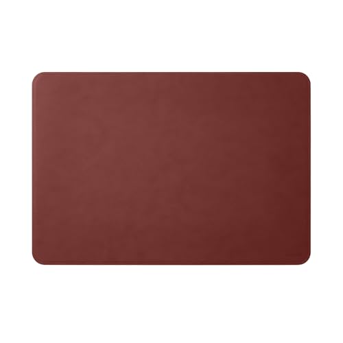 Eglooh - Herms - Schreibtischunterlage aus Leder Bordeaux Rot cm 50x35 - Handwerkliche Nähte und abgerundeten Kanten - Made in Italy von eglooh