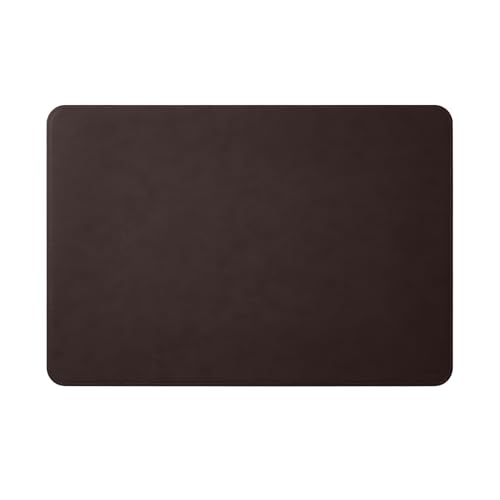 Eglooh - Herms - Schreibtischunterlage aus Leder Dunkel Braun cm 50x35 - Handwerkliche Nähte und abgerundeten Kanten - Made in Italy von eglooh