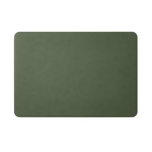 Eglooh - Herms - Schreibtischunterlage aus Leder Grün cm 80x50 - Handwerkliche Nähte und abgerundeten Kanten - Made in Italy von eglooh