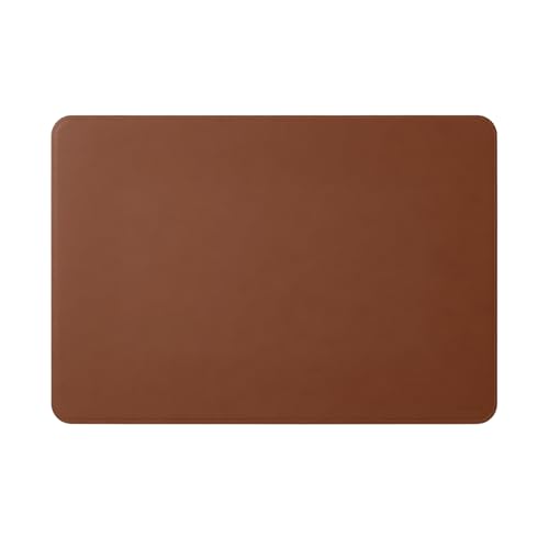 Eglooh - Herms - Schreibtischunterlage aus Leder Orange Braun cm 65x45 - Handwerkliche Nähte und abgerundeten Kanten - Made in Italy von eglooh