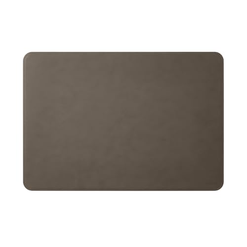 Eglooh - Herms - Schreibtischunterlage aus Leder Taupe Grau cm 65x45 - Handwerkliche Nähte und abgerundeten Kanten - Made in Italy von eglooh
