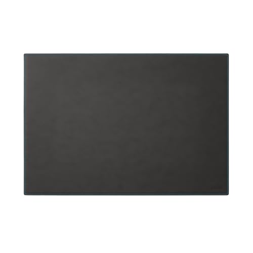 Eglooh - Mercurio Deluxe - Schreibtischunterlage aus Leder Anthrazit Grau cm 50x35 - Elegante Nähte, blau in Kontrast und rutschfester Boden - Made in Italy von eglooh