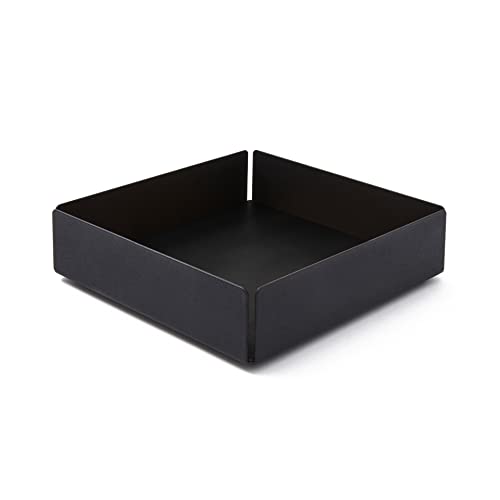 Eglooh - Moire - Taschenleerer mit Struktur aus schwarzem Stahl - Innerer Boden aus Leder Schwarz - Schreibtisch Organizer mit modernem Design - cm 14,5 x 14,5 x H.4 - Made in Italy von eglooh
