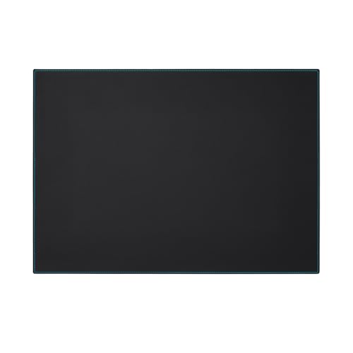 Eglooh - Palladio Deluxe - Schreibtischunterlage echtem Leder Schwarz cm 70x50 - Elegante Nähte, blau in Kontrast und rutschfester Boden - Made in Italy von eglooh