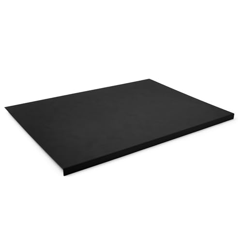 Eglooh - Talia - Gewinkelte Schreibtischunterlage Leder Schwarz cm 90x60 - Modernes Design, Innenseele aus Stahl mit L-geformtem Vorderprofil und rutschfester Boden - Made in Italy von Eglooh
