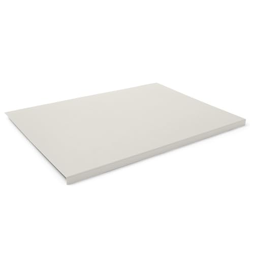 Eglooh - Talia - Gewinkelte Schreibtischunterlage Leder Weiß cm 70x50 - Modernes Design, Innenseele aus Stahl mit L-geformtem Vorderprofil und rutschfester Boden - Made in Italy von eglooh