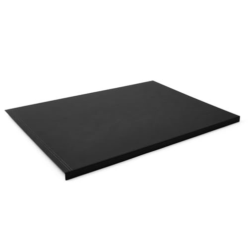 Eglooh - Urania - Gewinkelte Schreibtischunterlage Leder Schwarz cm 70x50 - Innenseele aus Stahl mit L-geformtem Vorderprofil, handwerkliche Nähten und rutschfester Boden - Made in Italy von eglooh