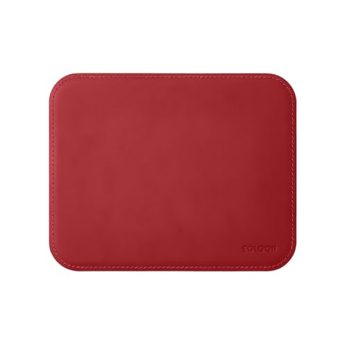 eglooh - Herms - Mauspad aus Leder Ferrari Rot cm 25x20 - Mousepad für Schreibtisch und Büro, handwerkliche Nähte und abgerundeten Kanten - Made in Italy von eglooh