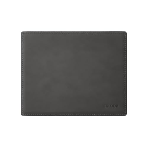eglooh - Mercurio - Mauspad aus Leder Anthrazit Grau cm 25x20 - Mousepad für Schreibtisch und Büro, handwerkliche Nähte und Rutschfester Boden - Made in Italy von eglooh