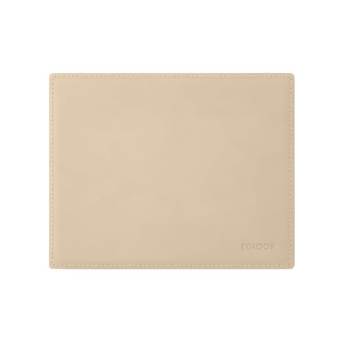 eglooh - Mercurio - Mauspad aus Leder Beige cm 25x20 - Mousepad für Schreibtisch und Büro, handwerkliche Nähte und Rutschfester Boden - Made in Italy von eglooh