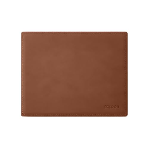 eglooh - Mercurio - Mauspad aus Leder Orange Braun cm 25x20 - Mousepad für Schreibtisch und Büro, handwerkliche Nähte und Rutschfester Boden - Made in Italy von eglooh