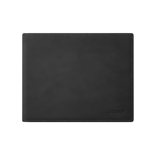 eglooh - Mercurio - Mauspad aus Leder Schwarz cm 25x20 - Mousepad für Schreibtisch und Büro, handwerkliche Nähte und Rutschfester Boden - Made in Italy von eglooh