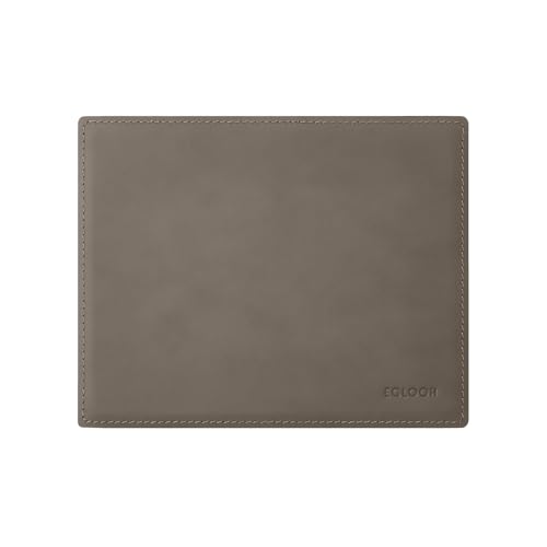 eglooh - Mercurio - Mauspad aus Leder Taupe Grau cm 25x20 - Mousepad für Schreibtisch und Büro, handwerkliche Nähte und Rutschfester Boden - Made in Italy von eglooh