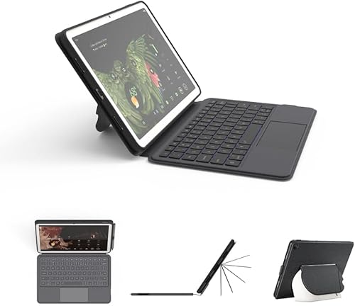 eip Magnetix Tastatur Hülle für Google Pixel Tablet 11" (2023), Verstellbarer Betrachtungswinkel, abnehmbar, kompatibel mit Lautsprecher-Dock, Hintergrundbeleuchtung in 7 Farben, DE-Layout von eip