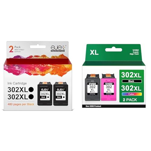 ejet 302XL 302 XL Wiederaufbereitet Tintenpatrone & VVQV 302 Druckerpatronen XL Multipack von ejet