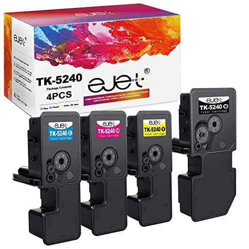 ejet TK5240 TK-5240 Tonerkartusche Kompatibel für Kyocera TK5240K TK-5240K TK-5240C TK-5240M TK-5240Y TK 5240 5240K ECOSYS M5526cdw M5526cdn P5026cdw P5026cdn (4er-Pack,Schwarz,Cyan,Gelb,Magenta) von ejet