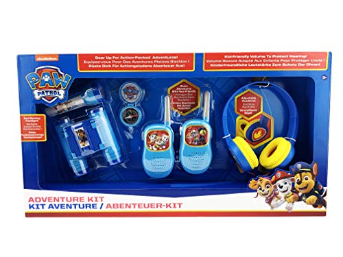 Paw Patrol | Adventure & Music Gift Set. Volume Friendly Headphones, Push to Talk Walkie Talkies, Compass, Flashlight and Binoculars von ekids