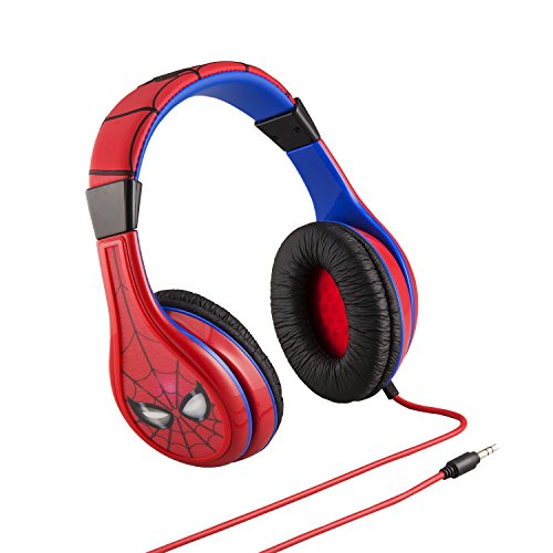 ekids SM-140.UEXv0 Marvel Spider Man Kopfhörer mit Lautstärkebegrenzung größenverstellbar blau/rot von ekids