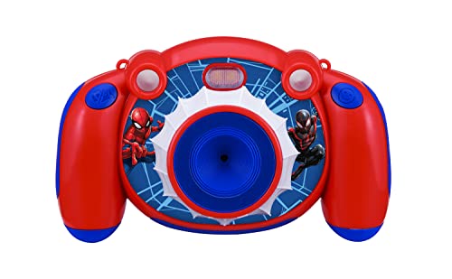 ekids Spiderman Kinderkamera mit Foto- und Videofunktion, Digitalkamera 2 MP, geeignet für Kinder mit Aufklebern und Bearbeitungsfunktionen von ekids