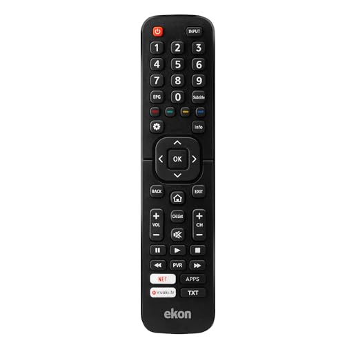 Ekon Hisense Universal-Fernbedienung für TV und Smart TV, Ersatzfernbedienung mit intuitiver Steuerung, Tastenkombinationen für Apps und Streaming-Dienste, ohne Installation sofort einsatzbereit von ekon